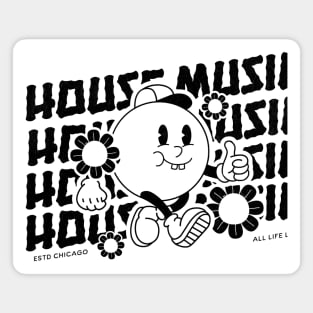 HOUSE MUSIC  - Thumbs Up Smiley Guy (Black) Magnet